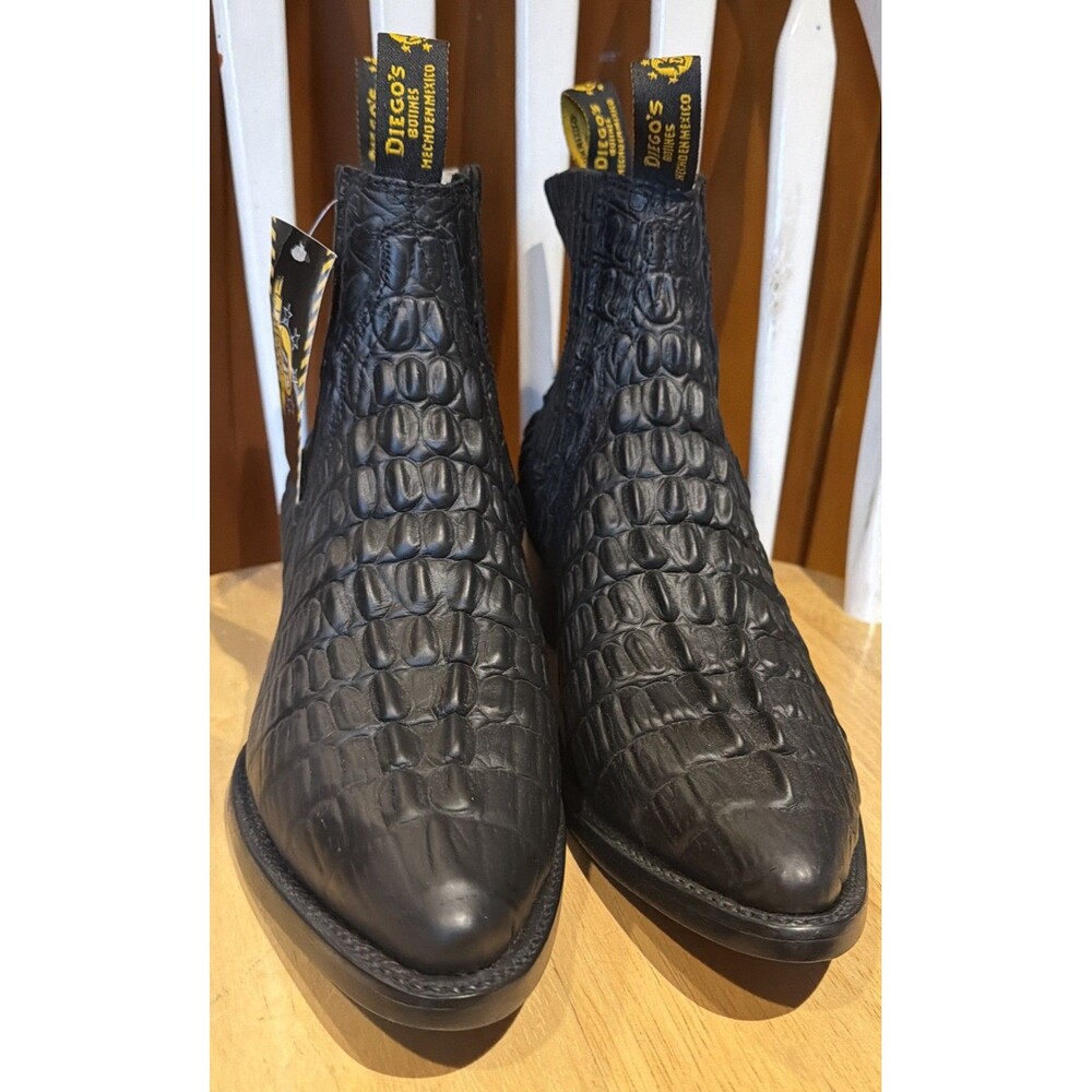 Diego’s Boots Crocodile imitation Men’s Boots Black Size 10.5